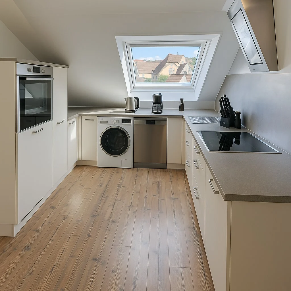 Voll ausgestattete Küche der Ferienwohnung