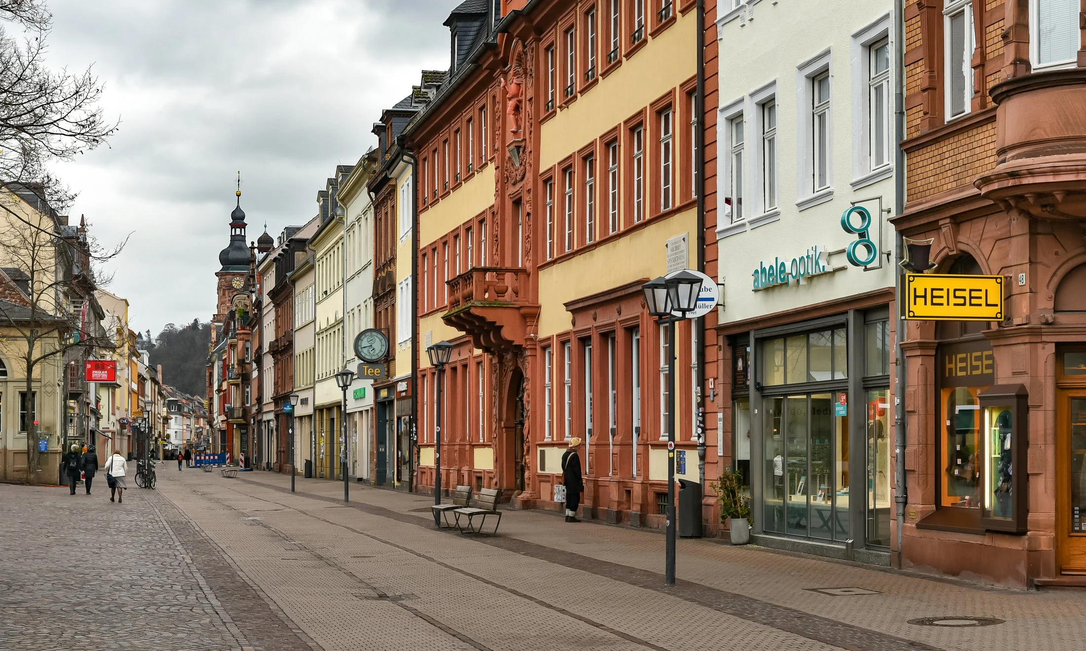 Car-free Hauptstrasse in Heidelberg Old Town